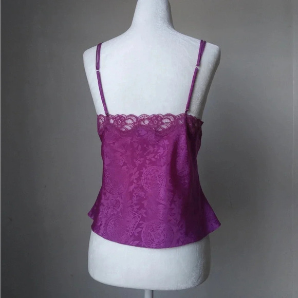Victoria Secret Gold Label Magenta Brocade Camisole 1990s Medium/M - Picture 3 of 5